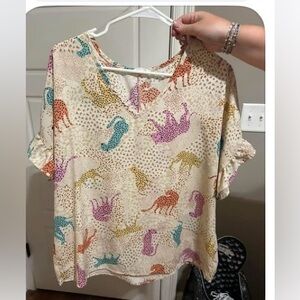Entro Multicolor Animal Print Blouse